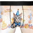 thumbnail image 4 of Watercolor American Shorthair Happy Birthday Celebration Balloons Gift Party All Over Print Boxer Briefs Underwear for Men Dad Cat Lover Kitten Owner Gifts - 00028, 4 of 6