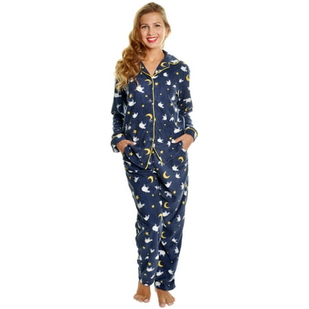 

Angelina Cozy Fleece Notch Collar Pajama Set with Pockets (1-Pack)