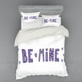 thumbnail image 2 of Saying Duvet Cover Set, Heart and Cloud Built-in Bold Typographic Lettering Be Mine Message, Bedding Set with Shams and Fitted Sheet, 3 Sizes, by Ambesonne, 2 of 3