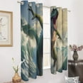 thumbnail image 2 of Blackout Curtains for Bedroom Dinosaurs Surfing Full Room Darkening Grommet Curtains for Living Room,Thermal Insulated Ombre Drapes, 2 of 7