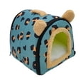 thumbnail image 4 of Cama plegable 2 en 1 para mascotas, cama suave para gatos, camas para perros, cómoda y cálida cueva para gatos de interior, con cojín extraíble y , azul 26x26x26cm, 4 of 8