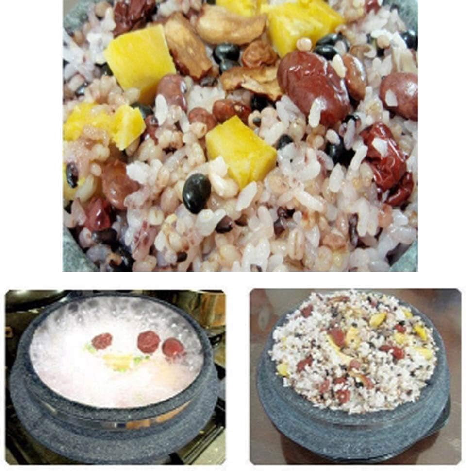 Non-stic Traditional Stone Rice Cooker Cauldron Multi Cooker 15cm Nurungji,Crust of Overcooked Scorched Rice Korea