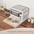 thumbnail image 2 of Steel Microwave Stand with Pull-Out Drawers & Shelves | Countertop Organizer for Compact Microwaves, Coffee Station & Kitchen Appliance Storage (White+Shelf), 2 of 5
