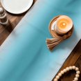 thumbnail image 3 of Ombre Turquoise Table Runner 90 Inches Long,Solid Color Gradient Minimalist Modern Kitchen Dining Burlap Linen Tablerunner for Small/Round/Square/Wedding/Coffee/Dining Table Party Home Décor 13 x 90, 3 of 9