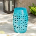 thumbnail image 2 of Noble House Lilac 12" Modern Iron Outdoor Side Table in Blue Finish, 2 of 10