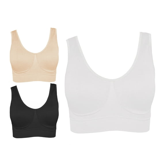 Top Deportivo GILA Paquete de 3 colores Beige Blanco Negro Unitalla