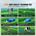 thumbnail image 2 of KFFKFF Canine Agility Prep Kit, 7-Piece Set Includes Variable Height Barriers, 6 Slalom Poles, Dual Tunnels, Hoop Jump, Resting Square, 3 Discs, Whistle, Collapsible Dish, with 3 Carry Bags, 2 of 9