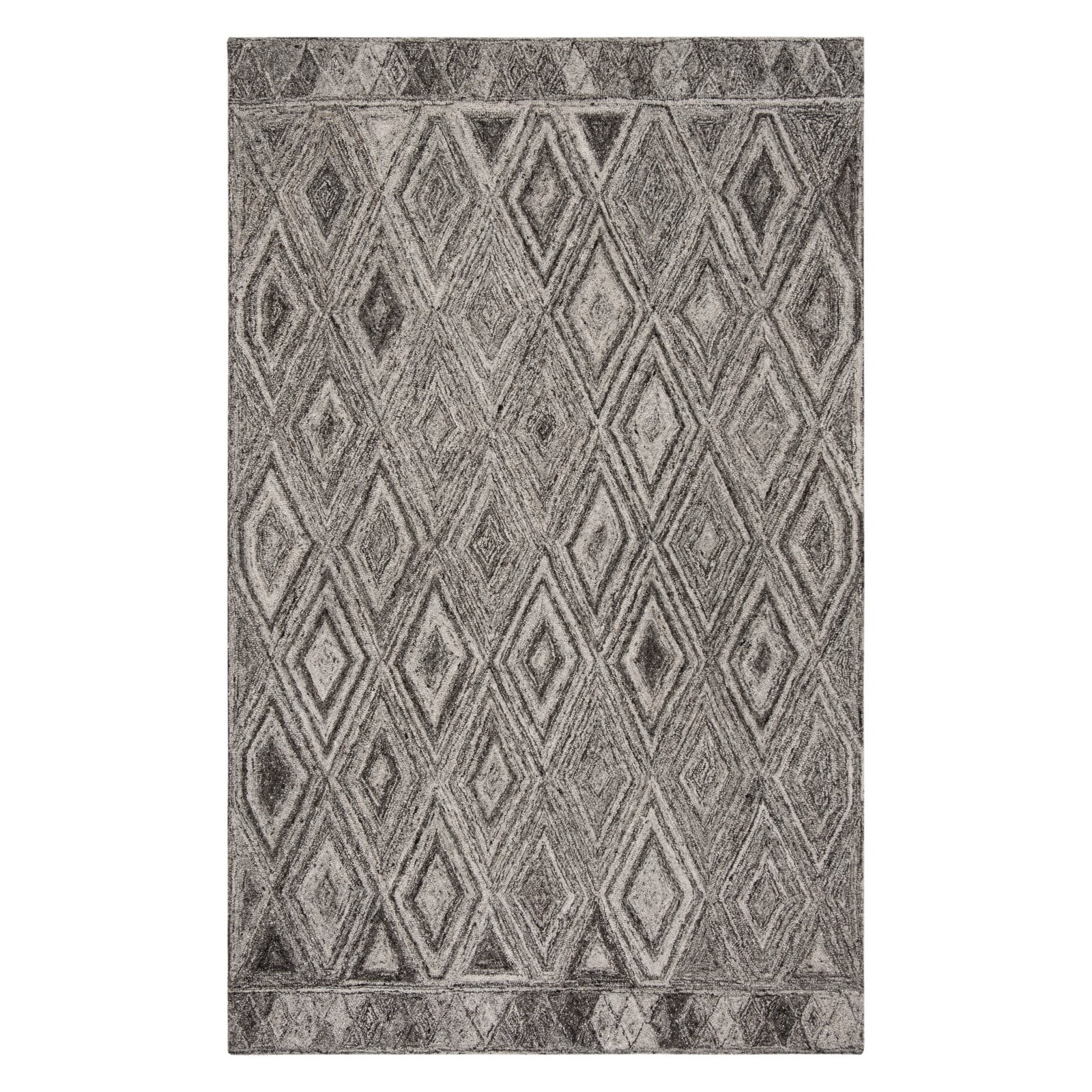 Black Grey 2'3 x 8' Safavieh Abstract Collection ABT618F Handmade Premium Wool & Viscose Runner 