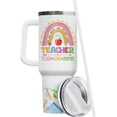 thumbnail image 5 of Teacher Tumbler with Handle and Straw, 40 oz Insulated Cup for Educator, Teacher Coffee Travel Mug, Thank You Gifts for Teachers Day Appreciation, 5 of 6