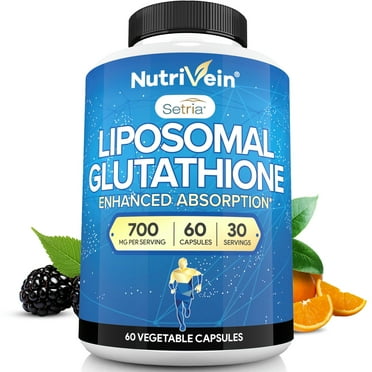 Nutrivein Liposomal Glutathione Setria® 700mg - 60 Capsules - Pure Reduced Glutathione