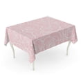 thumbnail image 1 of LADDKE Outline White Roses Contours on Pink Modern Floral Abstract Tablecloth Table Desk Cover Home Party Decor 60x120 inch, 1 of 1