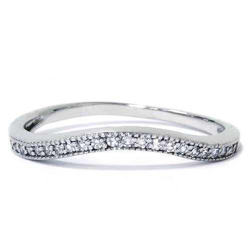 1/6ct VS Curved Diamond Wedding Ring Enhancer 14K White Gold