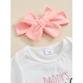 thumbnail image 6 of Raccmtaty Baby Girls Shorts Set, Short Sleeve Embroidery Letters Romper with Shorts and Hairband Summer Outfit, 6 of 9