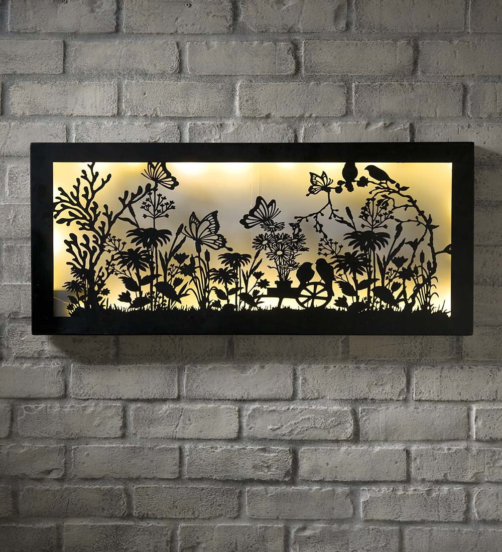Lighted Butterfly Garden Wall Art - Walmart.com