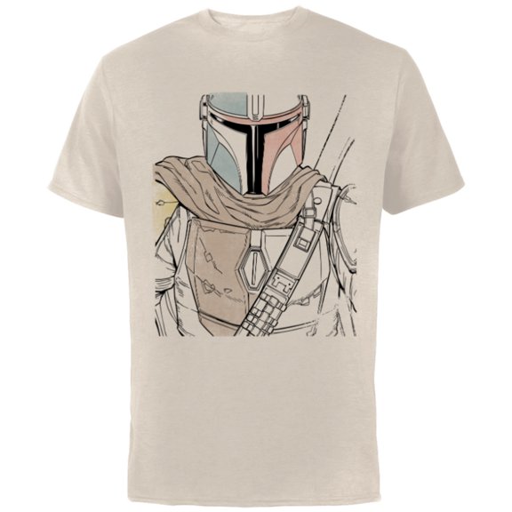Star Wars The Mandalorian Muted Warrior - Short Sleeve Cotton T-Shirt for Adults - Customized-Natural