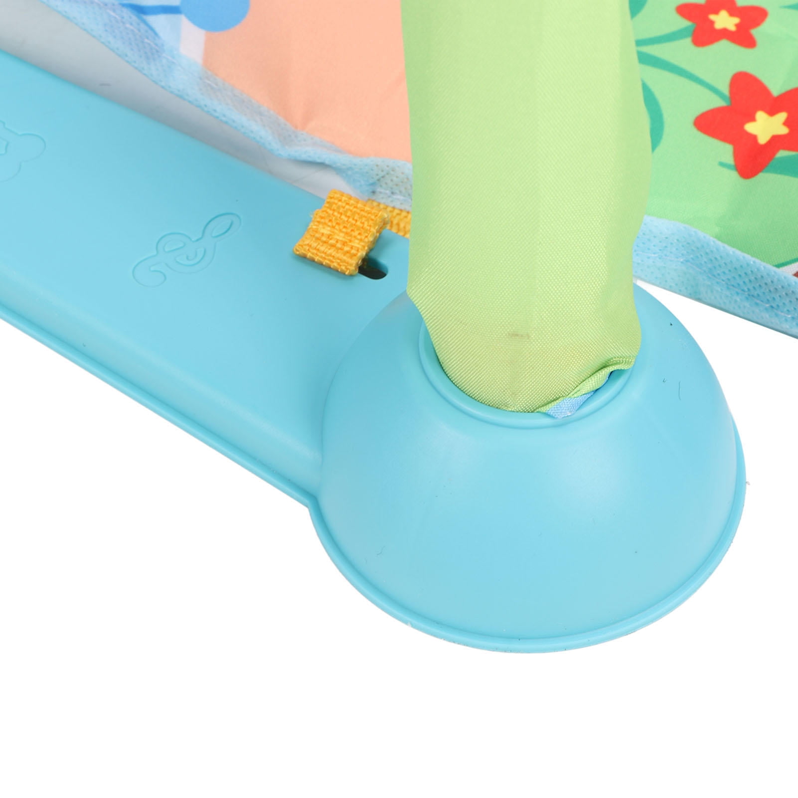 LAZIOEGR Green Baby Gym Play Mat with Detachable Piano & 5-Color Rattles - Sensory Development, Easy-Fold, for Infants & Toddlers
