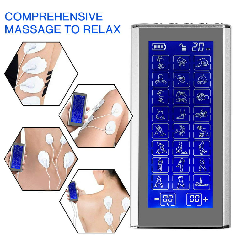 TENKER EMS TENS Unit Muscle Stimulator, 24 Modes Dual Channel Electronic  Pulse Massager for Pain Relief/Management & Muscle Strength Rechargeable  TENS