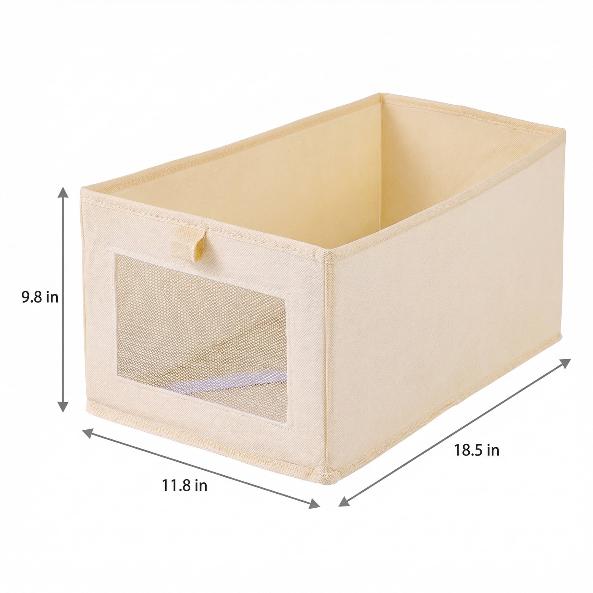 Unique Bargains 3pcs Storage Cube Fabric Storage Bins Beige 18.5*11.8*9.8in