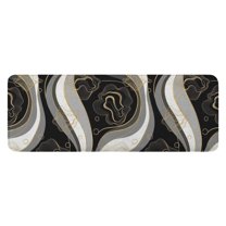 Black White Gold Marble Pattern Kitchen Rug Mat,Kitchen Runner Rugs Non Skid Washable,Decorative Kitchen Floor Mats for Kitchen,Sink,Laundry,17"x47.2"