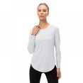 thumbnail image 4 of Women's UPF 50+ Workout Shirts Sun Protection Quick Dry Long Sleeve Scoop Neck Yoga Activewear Plain Tee Tops, 4 of 7