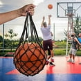 thumbnail image 1 of Basketball Mesh Bag | Football Net Bag | Sports Training Storage Sack | Durable Polyester | String Closure | Lightweight Portable | Fits Multiple Balls | 58cm Size | 1 Pack | Athletic Equipment, 1 of 5