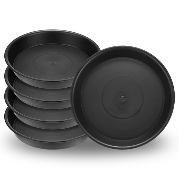 Uxcell 5-Pack Plastic Plant Saucers, 6 Inch ID Plant Pot Water Trays for Indoor/Outdoor, Flowerpot Drip Tray [7 Inch OD, Black]
