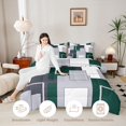 thumbnail image 3 of Homewish Minimalist Modern Block Twin Comforter Sets,Classic Abstract Geometric Bedding Set,Green,Black Reversible,2-Piece,1 Comforter and 1 Pillowcase, 3 of 7