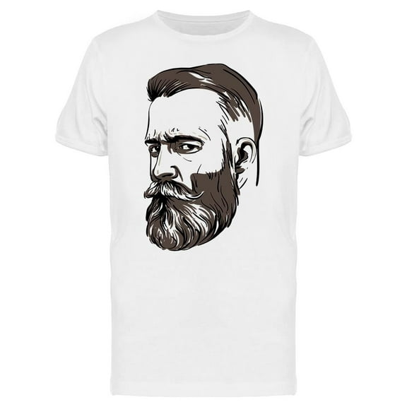 Hipster Man Portrait T-Shirt Men -Image by Shutterstock, Male Large