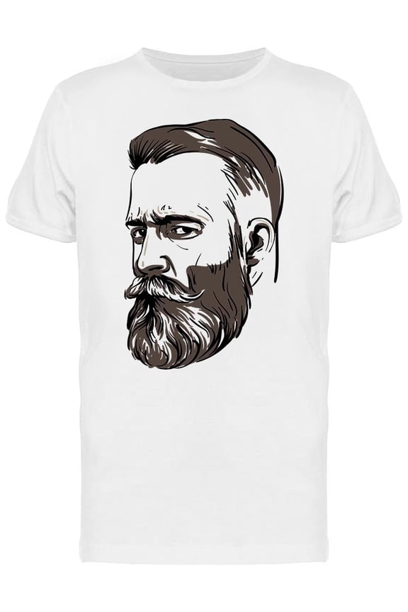 Hipster Man Portrait T-Shirt Men -Image by Shutterstock, Male Large