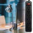 thumbnail image 5 of Clear Power 2-Pack 6 Outlet Power Strip, 3 ft Power Cord, Low-Profile Flat Plug, 3-Prong Grounded, Black, 15 Amp Circuit Breaker, 5 of 5