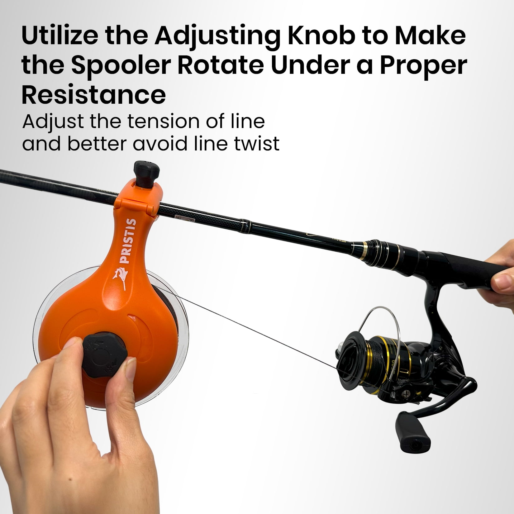 Pristis Line Spooler, Upload and Discharge, Grip Winder for Bass Fishing Baitcasting Spinning Reel