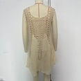 thumbnail image 3 of Pounoo Hauts Boho pour Femmes Sans Manches à Encolure Carrée, Robe Mini au Crochet Ajourée, Fluide, Coupe Trapèze, Style Côtier, Escapade, Tenue Quotidienne, Cadeau, 3 of 8