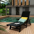 thumbnail image 3 of FADINGFREE Outdoor Patio Chaise Lounge Chair with Armrest & Adjustable Backrest, All-Weather HDPE Chaise Lounger, Black, 3 of 7