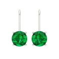 thumbnail image 3 of Clara Pucci 3Ct Emerald Round Cut VVS1 Lever Back Drop Dangle 14k Solid hypoallergenic Gold Designer Earrings For May, 3 of 7