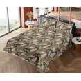 thumbnail image 4 of Ambesonne Jungle Boho Fitted & Flat Sheet with Shams 4 Pcs Set, Scabiosa Pattern Art, Queen, Pale Rose Dark Khaki, 4 of 5
