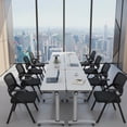 thumbnail image 7 of 47.2" Conference Table, 2 Pack Foldable Flip Top Modular Table with Silent Lockable Wheels, Space-Saving Mobile Training Desk for Office, Classroom & Meeting Spaces, White2, 7 of 7