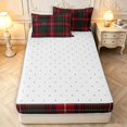 thumbnail image 4 of Manfei Rustic Check Zipper Twin Comforter Sets with Fitted Sheet and 2 Pillowcases,Vintage Plaid Zipper Bedding Set,Red Green Brown,Reversible,4pcs, 4 of 8