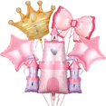 thumbnail image 1 of Princess Balloons Castle, 5 unidades, rosas, para decoración de baby shower, 1 of 7