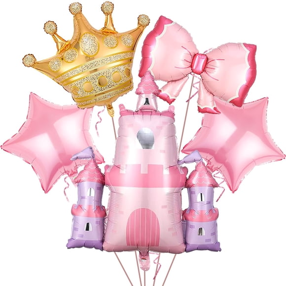 Princess Balloons Castle, 5 unidades, rosas, para decoración de baby shower