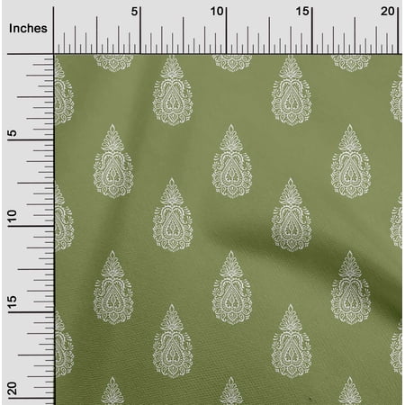 oneOone Viscose Chiffon Fabric Paisley Block Decor Fabric Printed BTY 42 Inch Wide