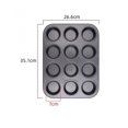 thumbnail image 2 of Juego de 2 moldes redondos antiadherentes de acero al carbono para muffins, molde para cupcakes para pasteles pequeños cubiertos con salsa, 2 of 4
