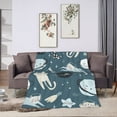 thumbnail image 1 of ZNDUO Cartoon Astronauts Cat Pattern Throw Blanket, Lightweight Cozy Soft Throw Blanket for Couch, 80"x60" Throw Blankets for Bed, 1 of 8