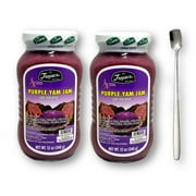 Ube Halaya Purple Yam Jam by Tropics 12 oz. X 2 Jars with 1 Bonus Mini Stainless Steel Stirring Spoon (3-Piece Set)