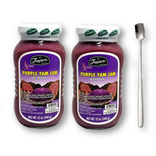 Ube Halaya Purple Yam Jam by Tropics 12 oz. X 2 Jars with 1 Bonus Mini ...
