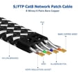 thumbnail image 4 of Cable Ethernet Ximhun Cat 8 de 30 m, 40 Gbps, 2000 MHz, RJ45, trenzado de nailon, 4 of 7
