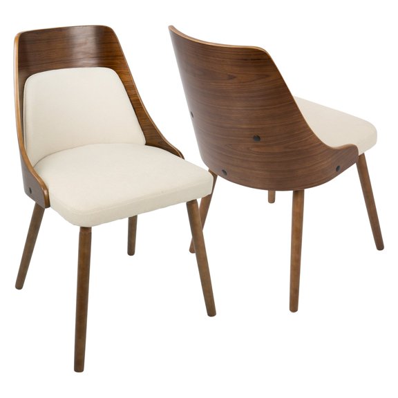 Anabelle Dining Chair in Walnut and Cream
