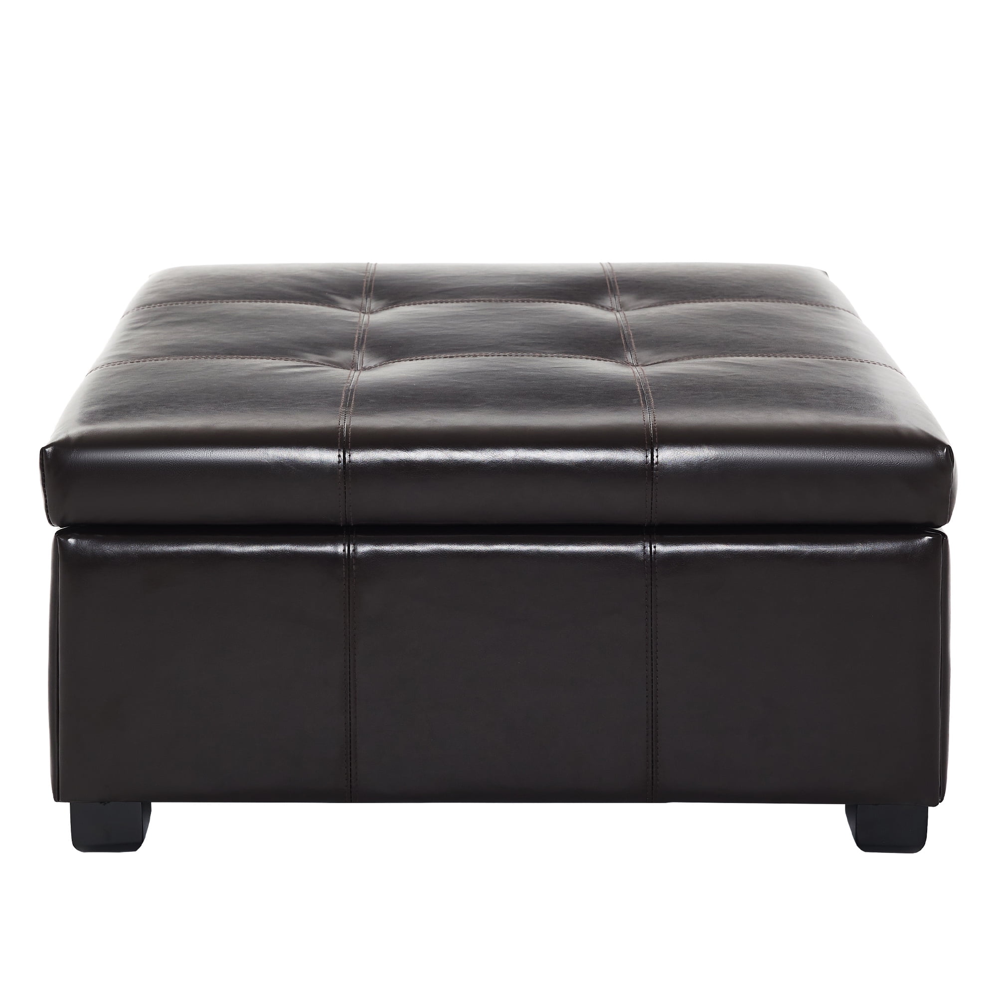 Noble House 34.25'' Large Square Ottoman Coffee Table,Chocolate