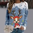 thumbnail image 2 of WEAIXIMIUNG Chandails en Molleton Courts pour Femmes, Pulls de Noël Tendance pour Femmes, Mode, Manches Longues, Col Rond, Graphique Renne Mignon, Chemises de Noël (4), 2 of 4