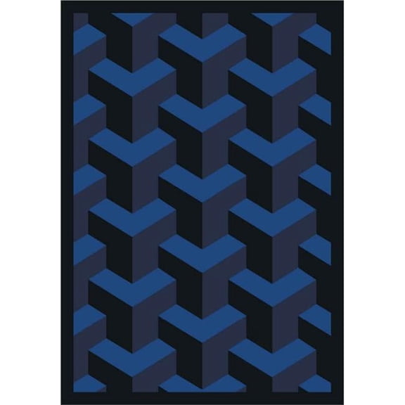 Rooftop Navy 7 ft.8 in. x 10 ft.9 in.  WearOn Nylon Machine Tufted- Cut Pile Whimsy Rug