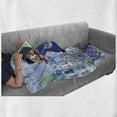 thumbnail image 6 of Paris Soft Flannel Fleece Throw Blanket, Young Woman French Hat and Funny Cat on Bicycle in French Street Watercolor, Cozy Plush for Indoor and Outdoor Use, 50" x 60", Multicolor, by Ambesonne, 6 of 6